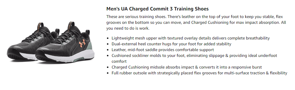 Footwear: Training shoes